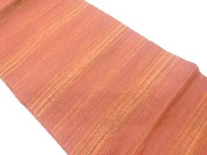 リサイクル　手織り紬横縞模様織出し名古屋帯